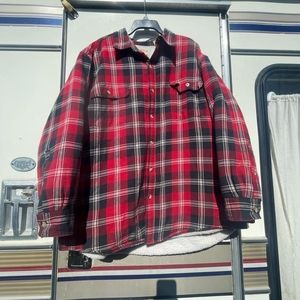 Cozy red and black plaid RedHead flannel XXL